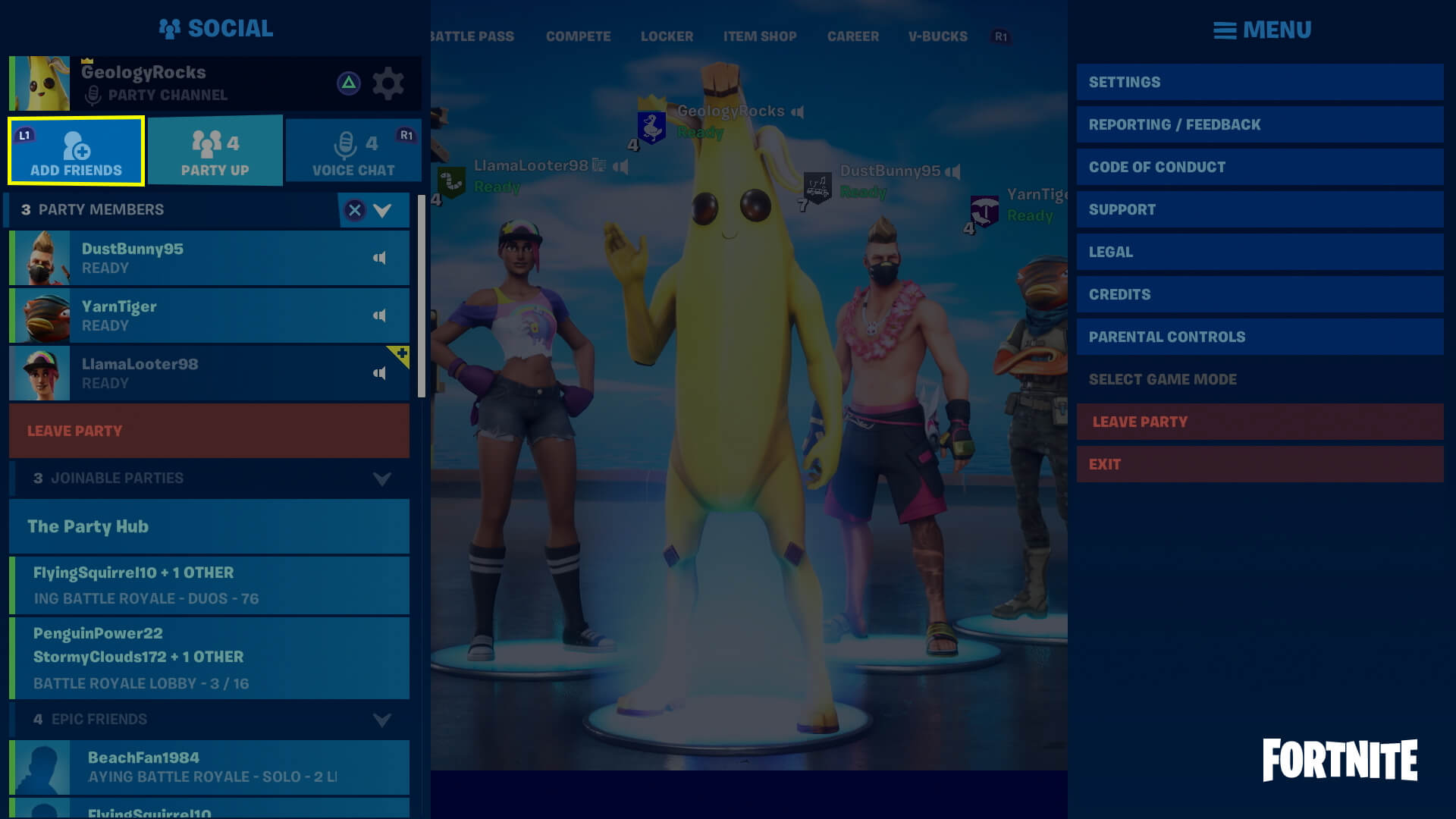 how do you add friends on fortnite ps4