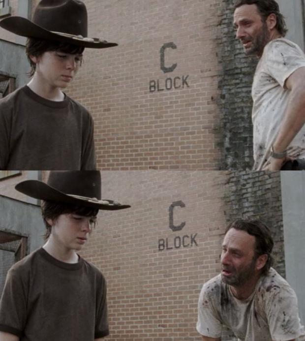 rick walking dead meme