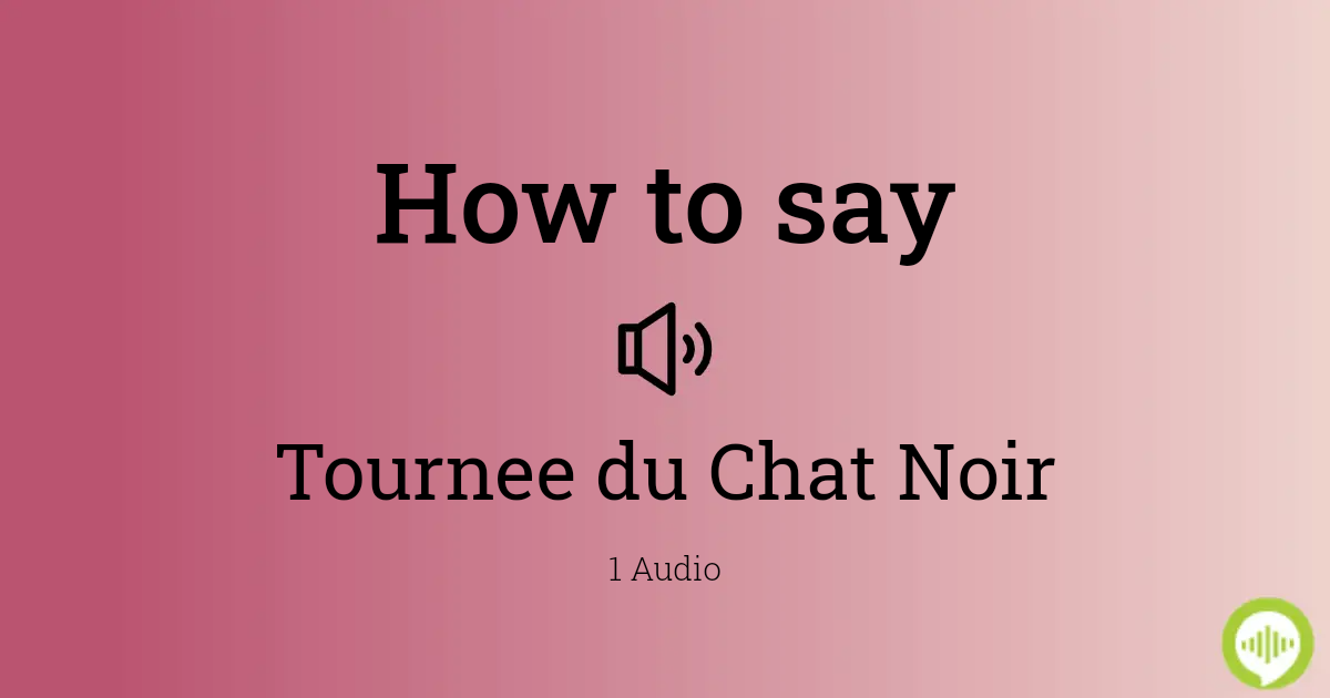 chat noir pronunciation