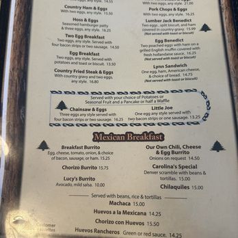 lumberjack cafe menu