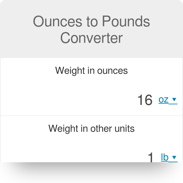 oz in pounds conversion