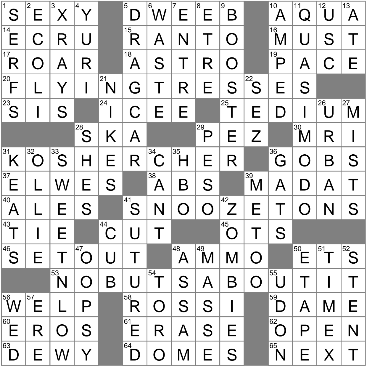 attacked with a jump crossword clue