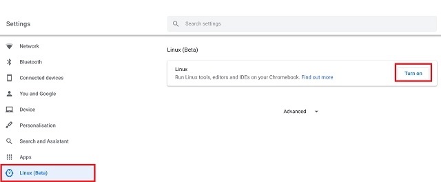 turn on chrome os developer mode to install apps