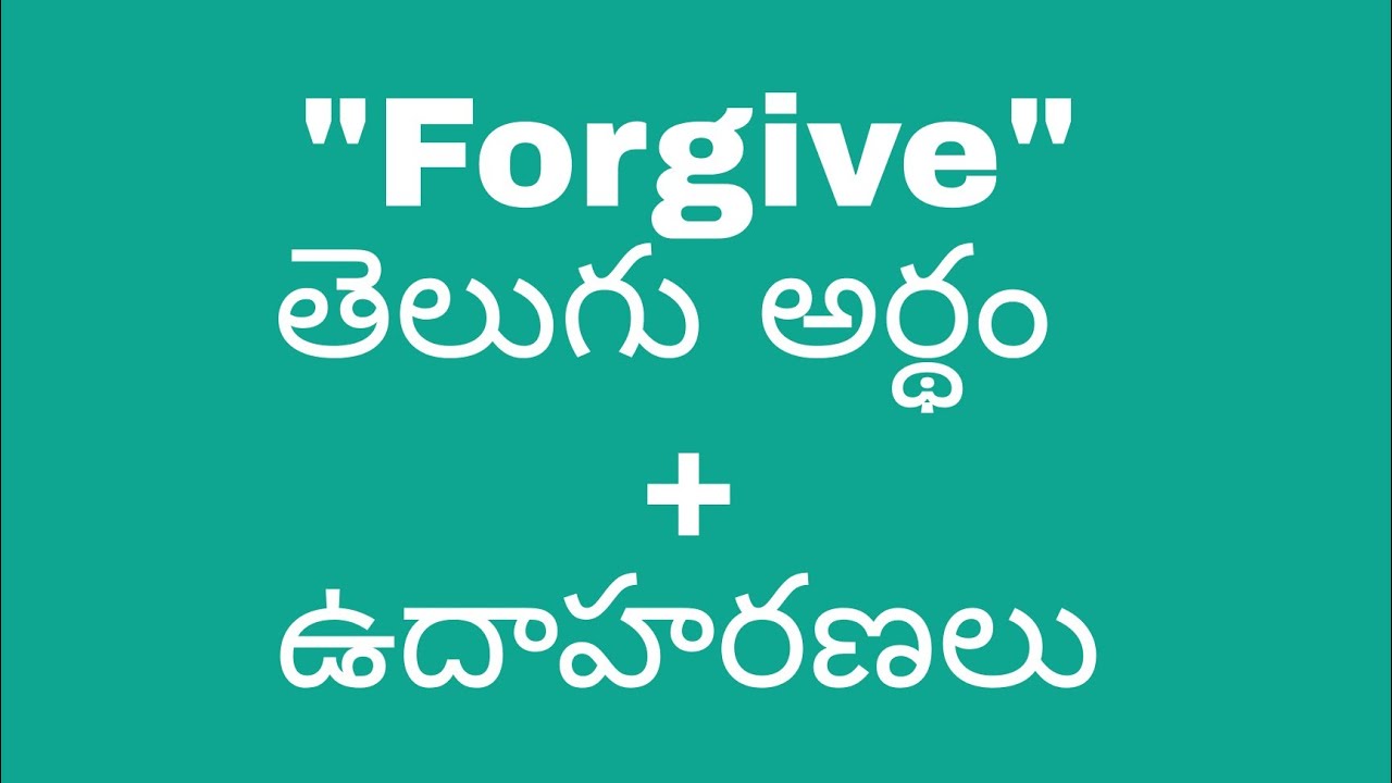 please forgive me meaning in telugu