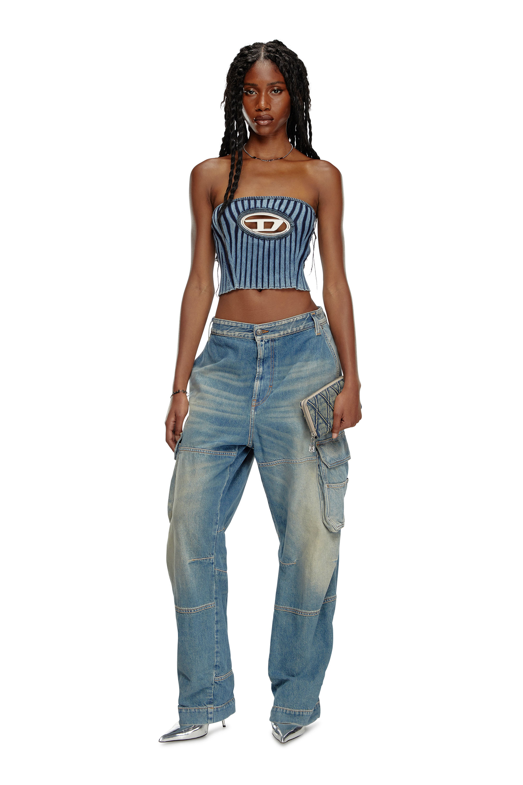 diesel denim crop top