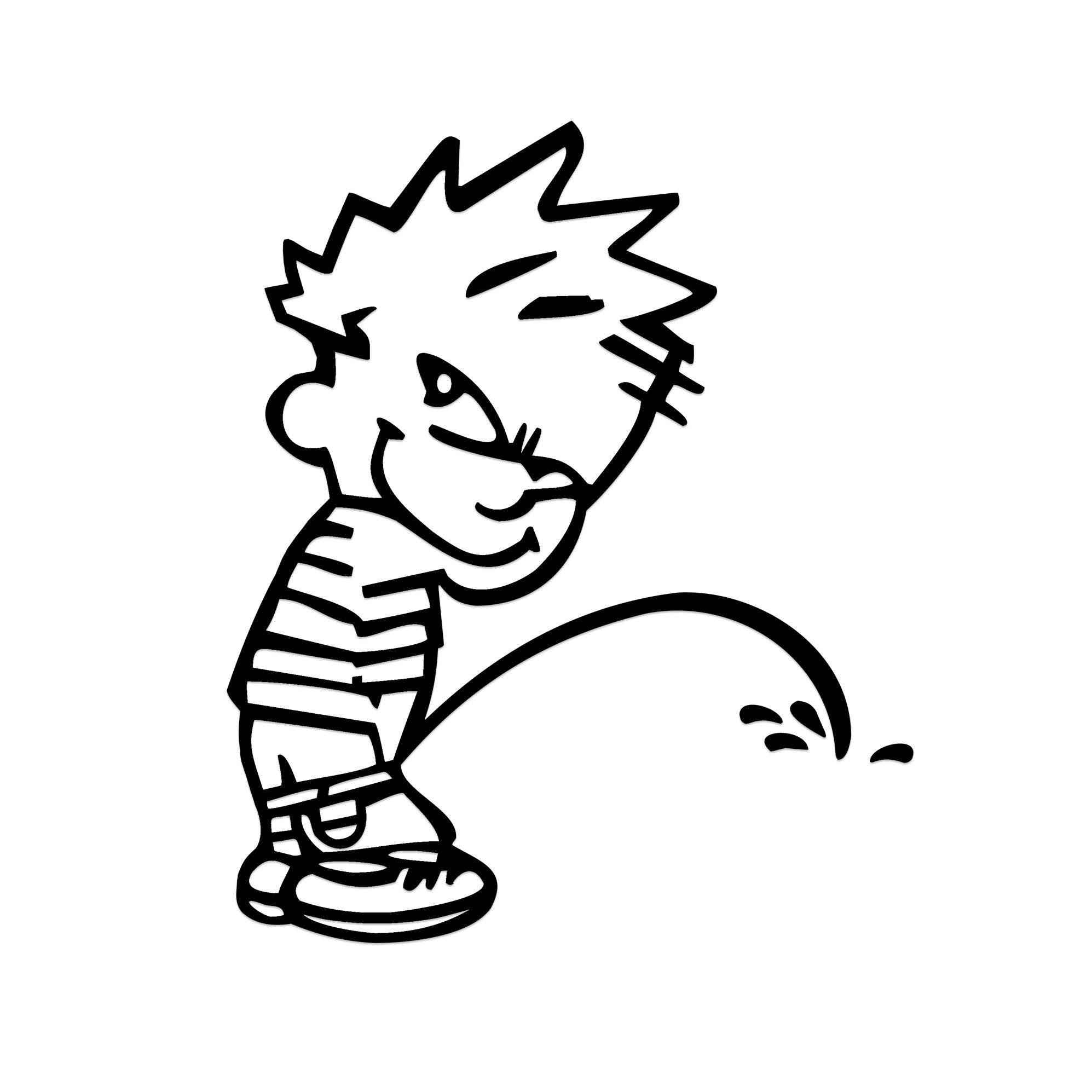 calvin peeing