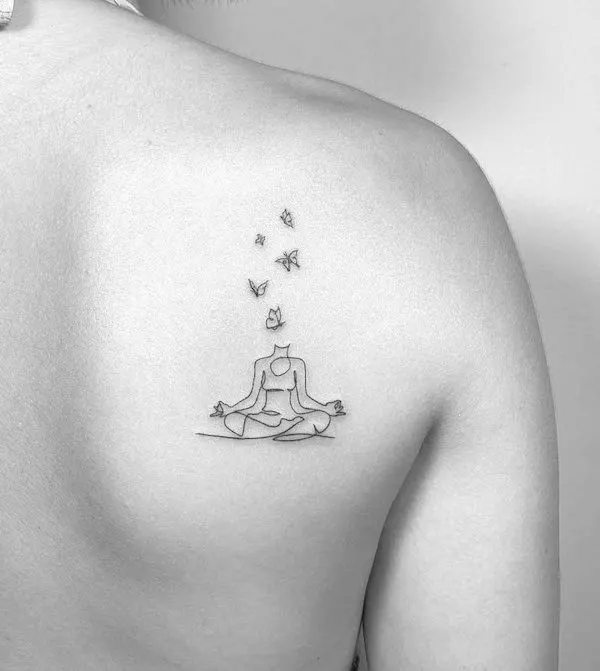 yoga tattoo minimalist