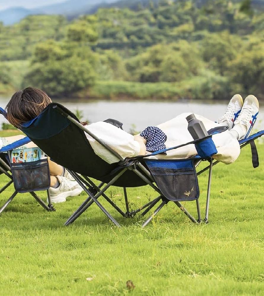 camping chairs reclining footrest