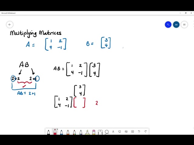 multiplying 2x2 matrix by 2x1