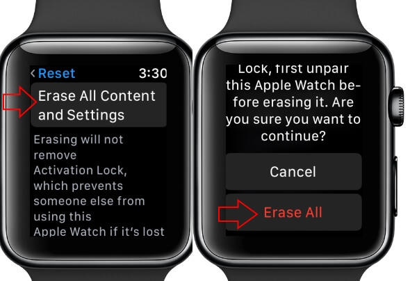 how to reset apple watch without paired phone