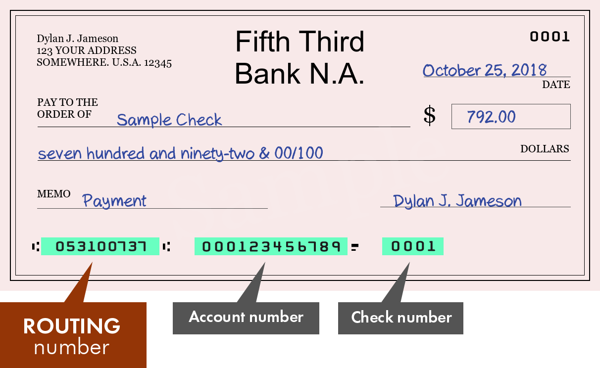 what is the routing number for fifth third bank