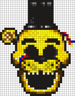 golden freddy pixel art