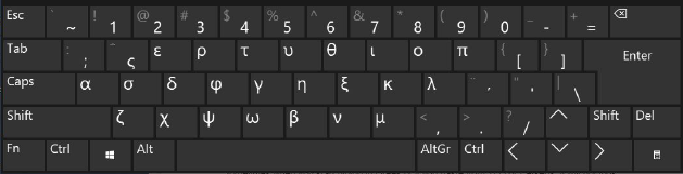 modern greek keyboard