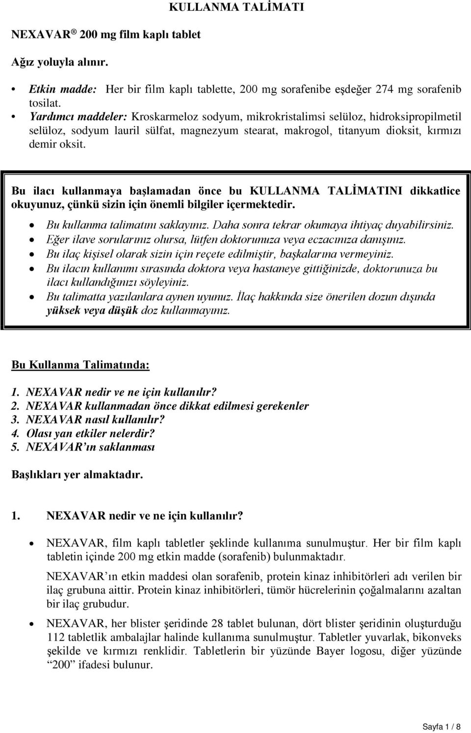 sorafenib nedir