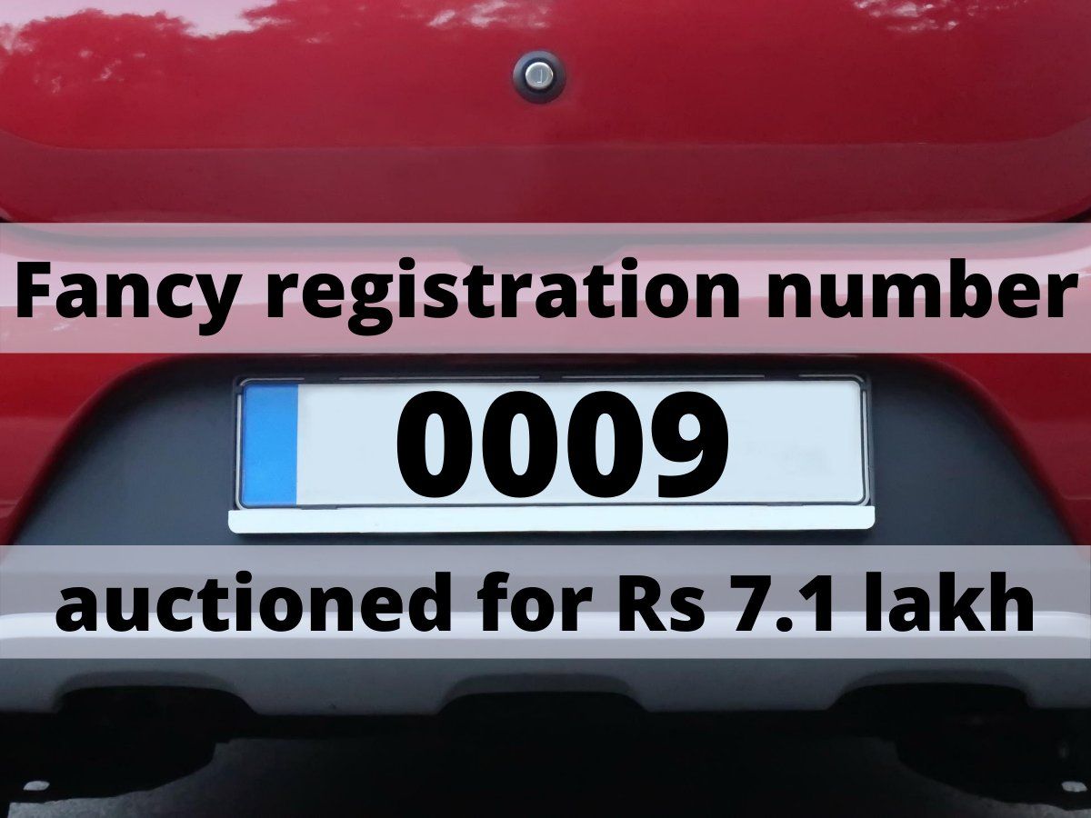 price of 009 number plate