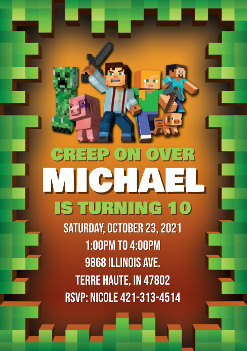 invitaciones de minecraft para editar