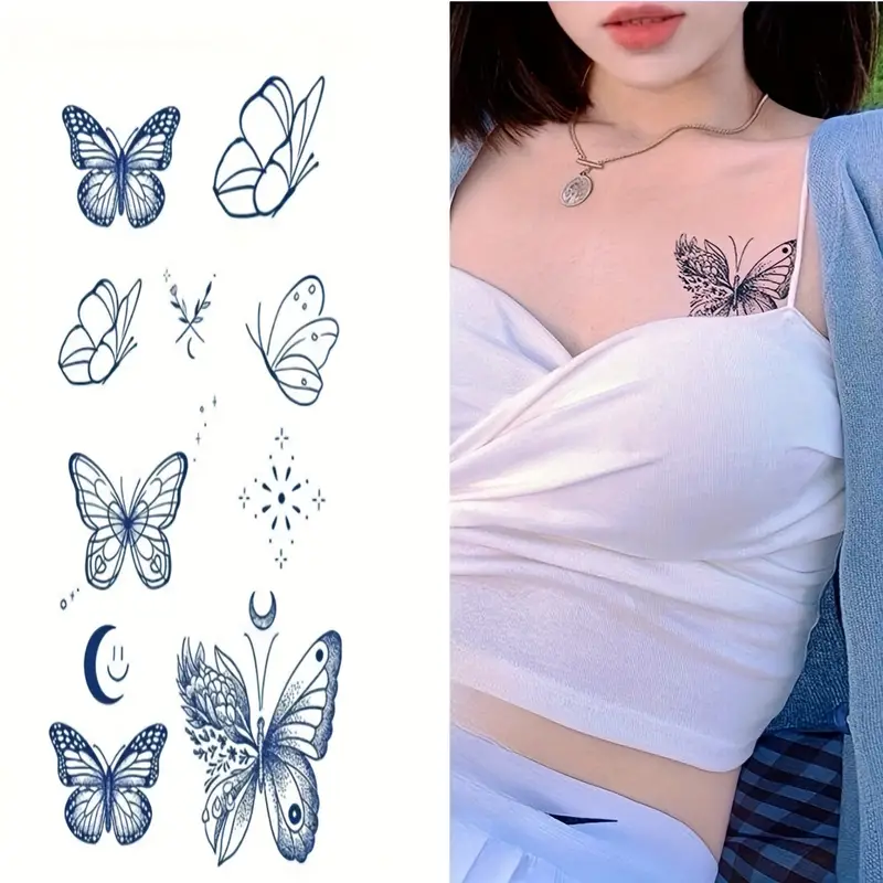 tatuaje mariposa pecho mujer