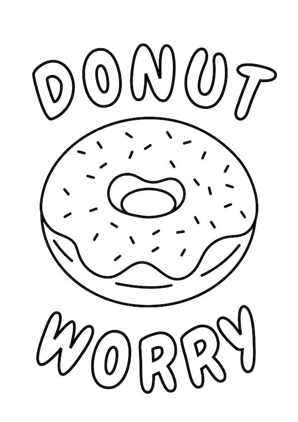 printable cute donut coloring page