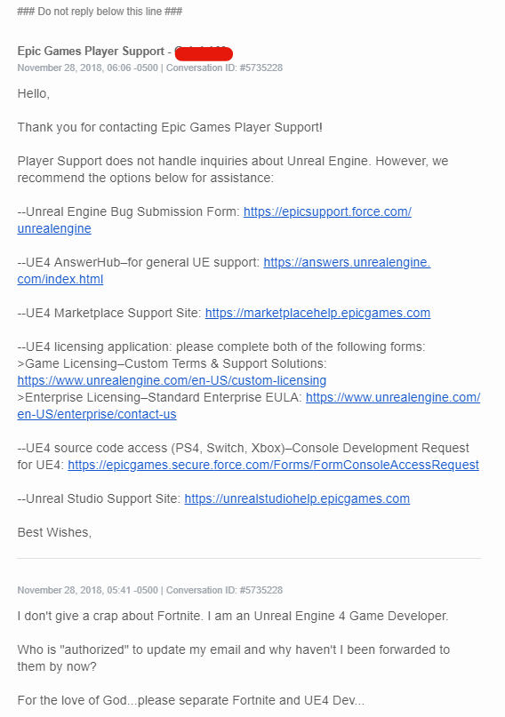 epic games player support