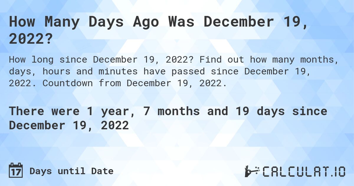 how many days until december 19