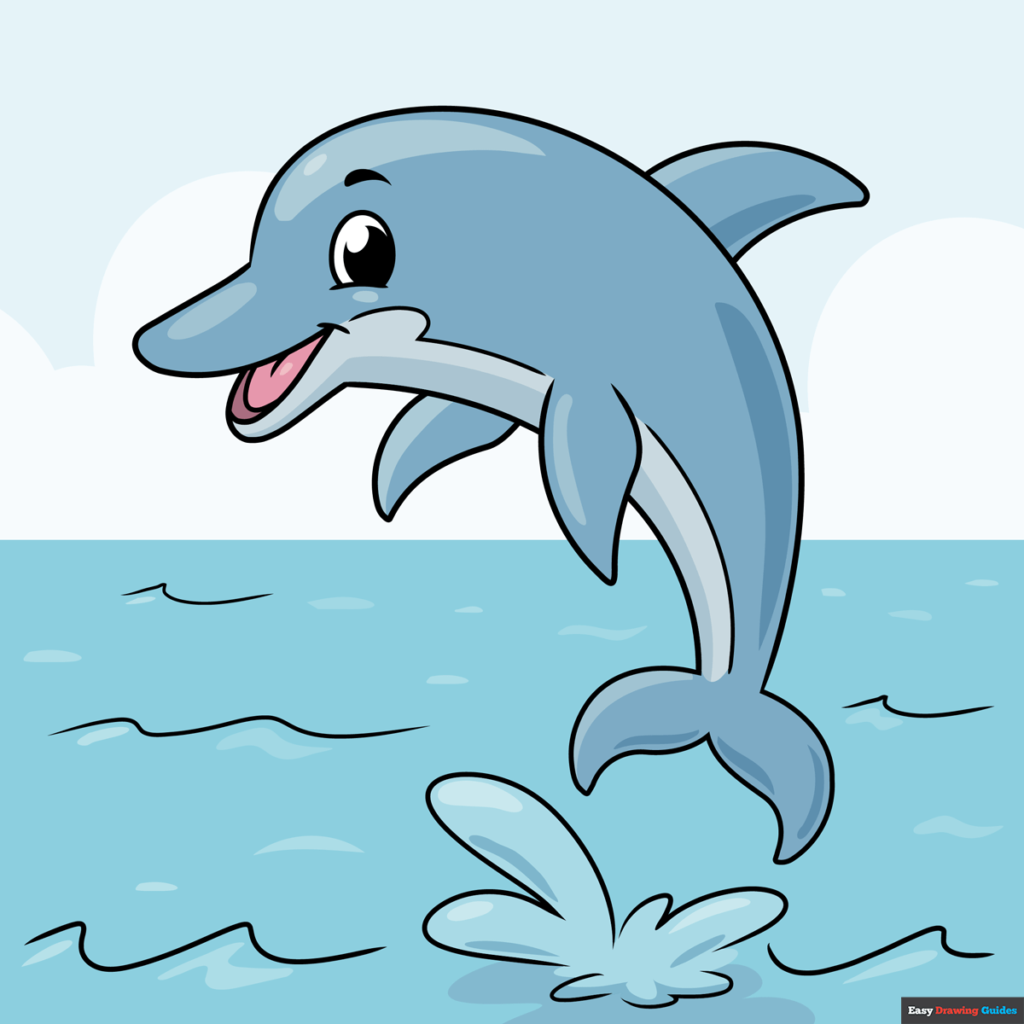 easy to draw dolphin