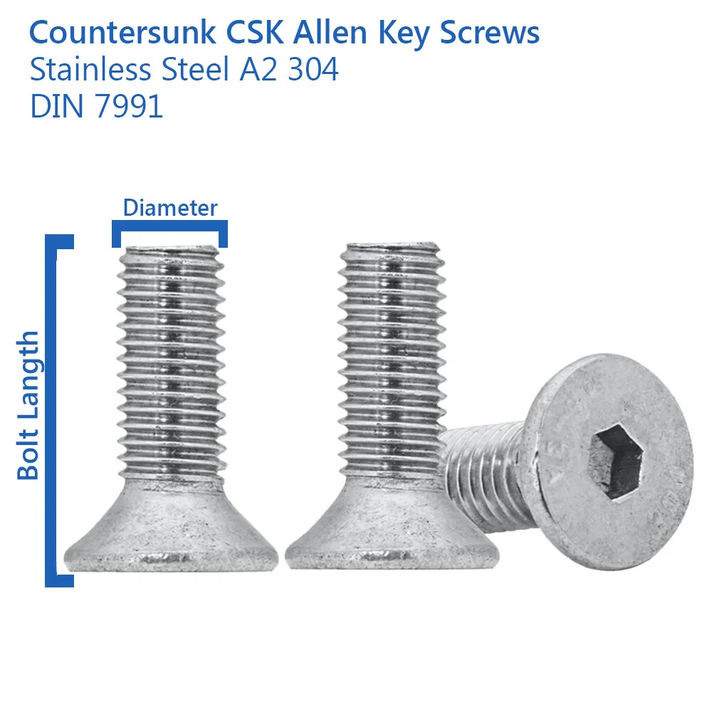 5mm countersunk stainless steel bolts