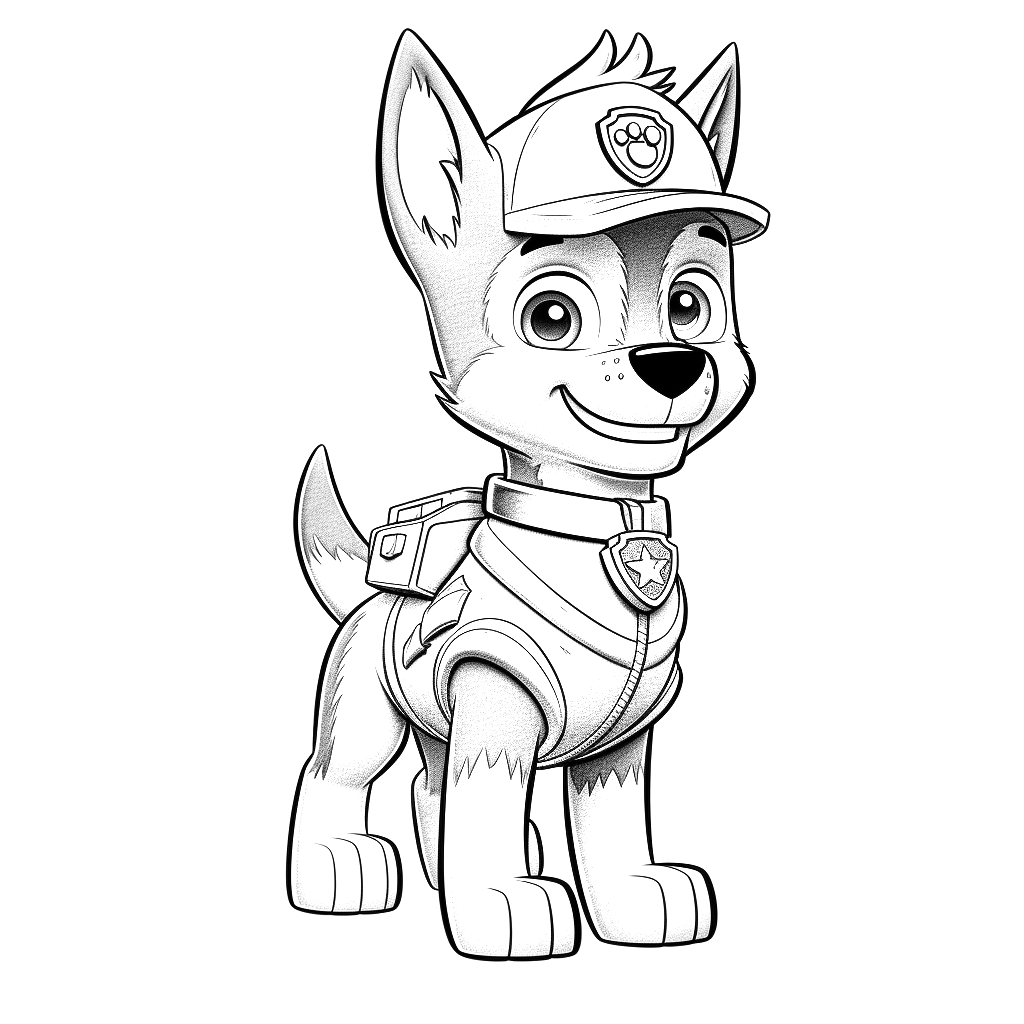 paw patrol chase para colorear