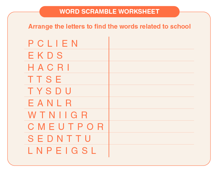 solve scrambled letters into words