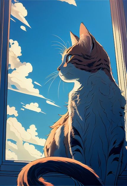 dibujo gato anime