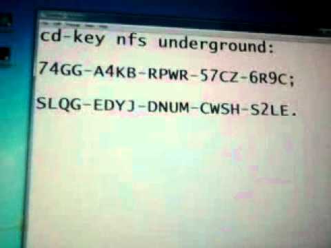 serial number need for speed underground 2 pc