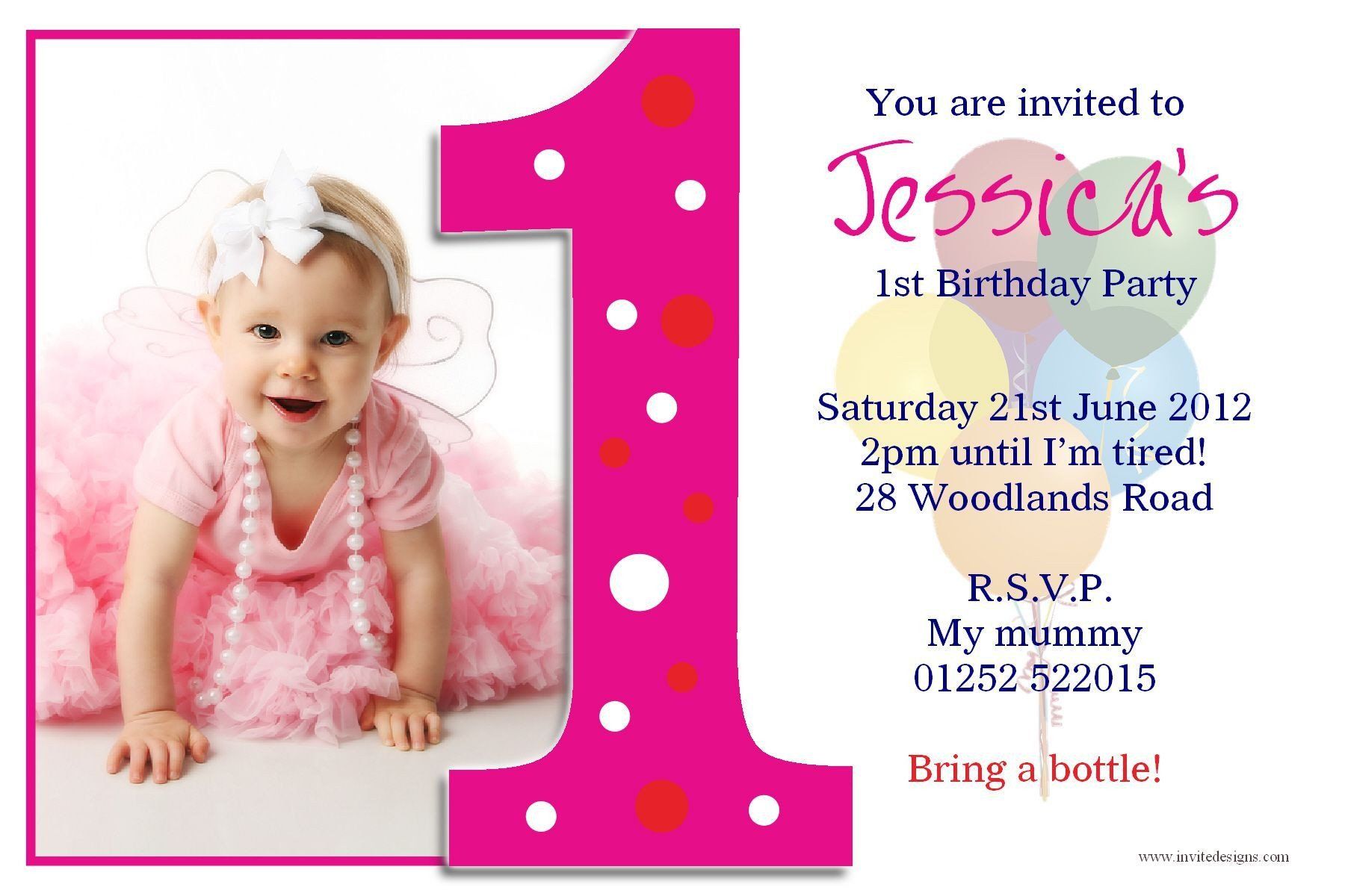 1st birthday invitations girl