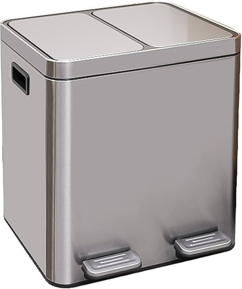 2 compartment garbage bin