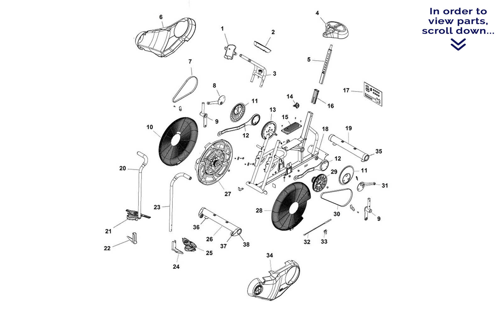 schwinn airdyne parts list