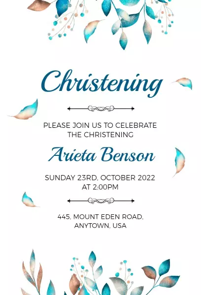 christening invitation free maker