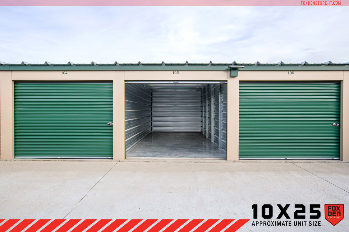 how much does a 10x25 storage unit cost