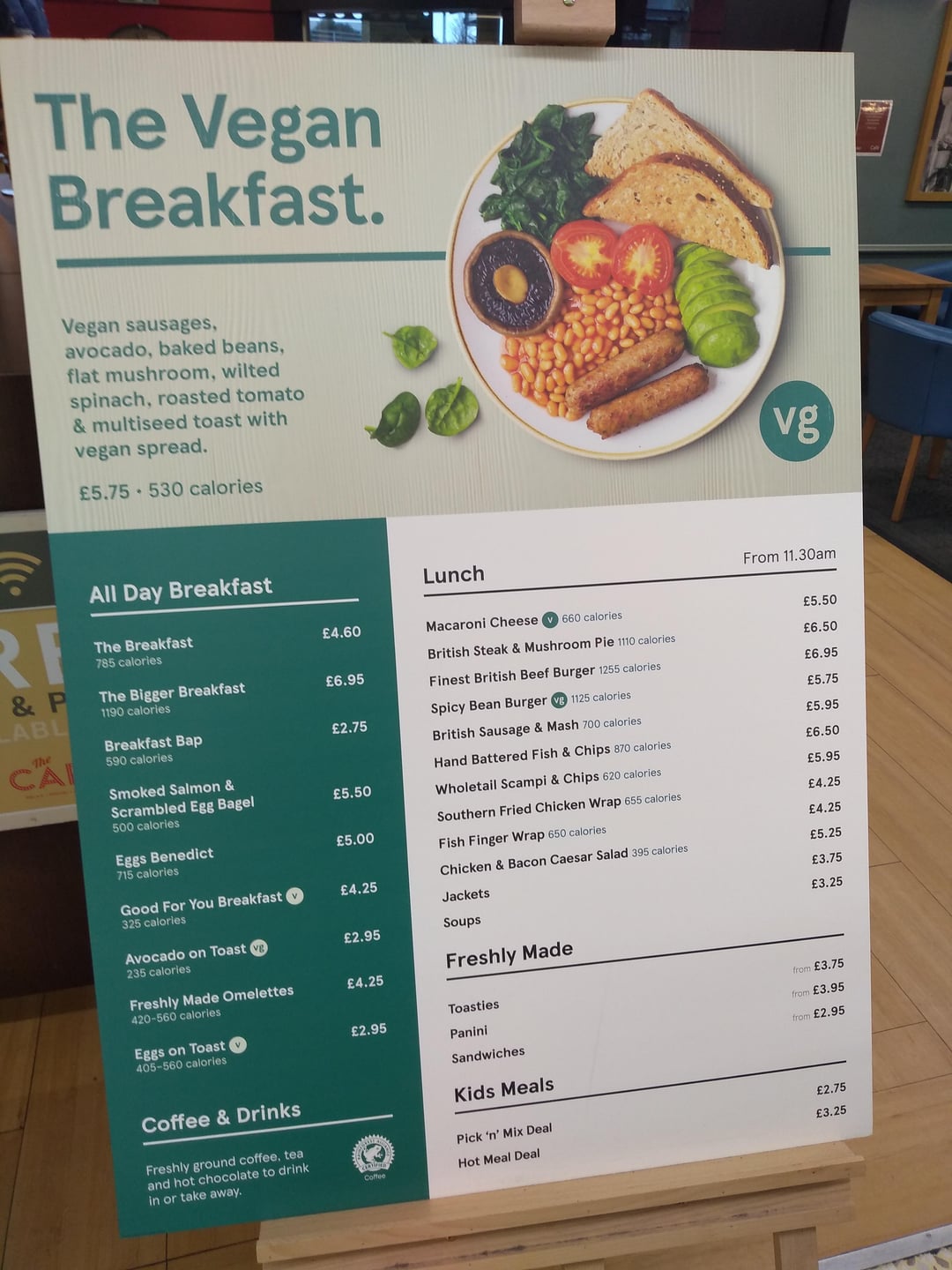 tesco cafe breakfast menu