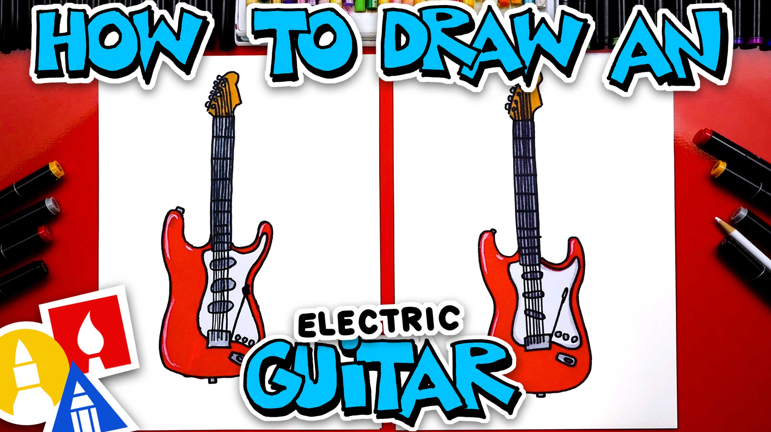 how to draw a electric guitar