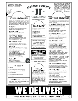 jimmy johns menu