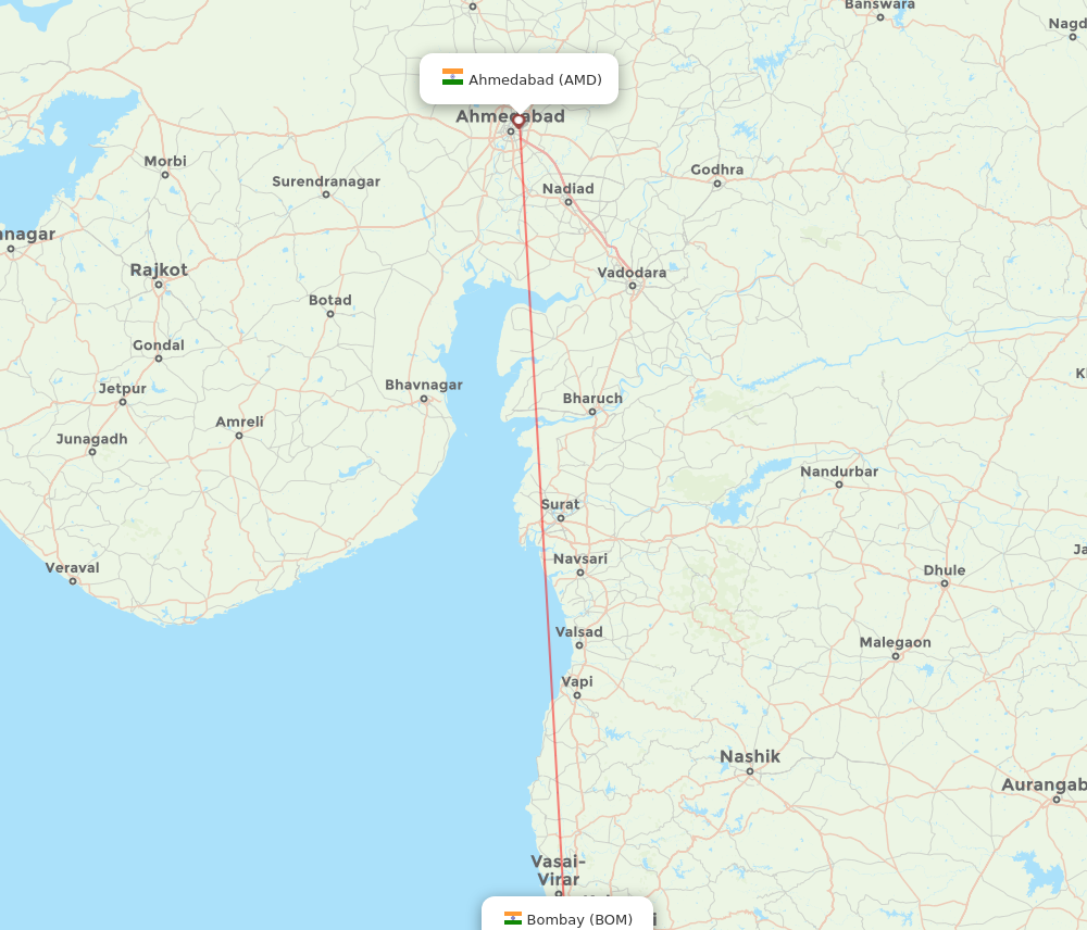 ahmedabad to bombay flight today