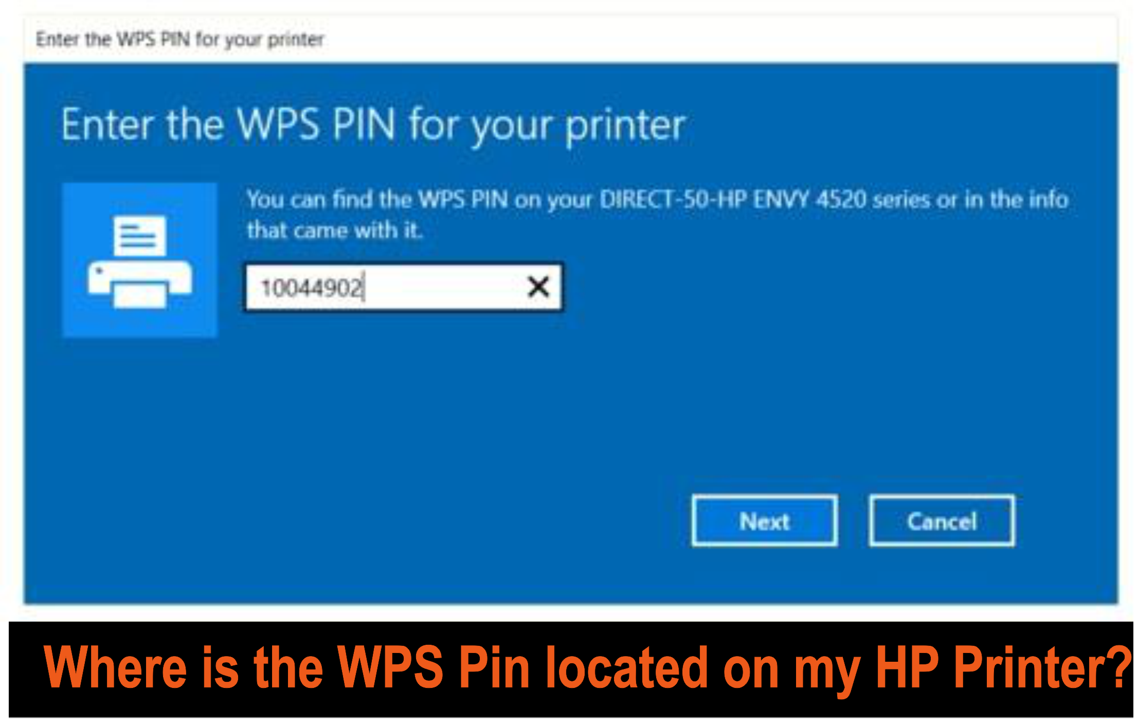 wps pin code for printer