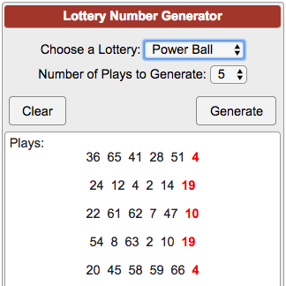 random lottery numbers generator