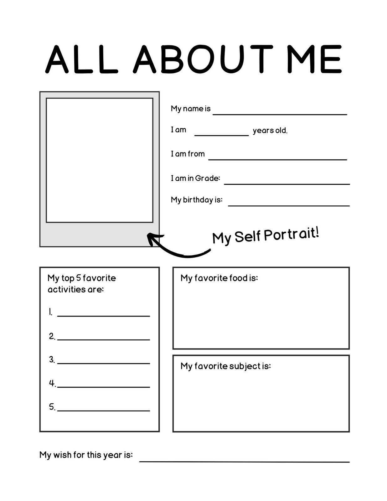 all about me template