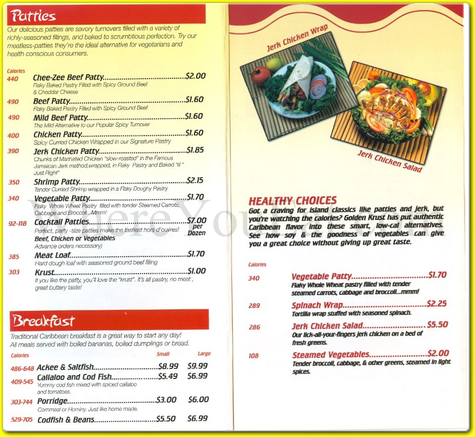 golden krust menu