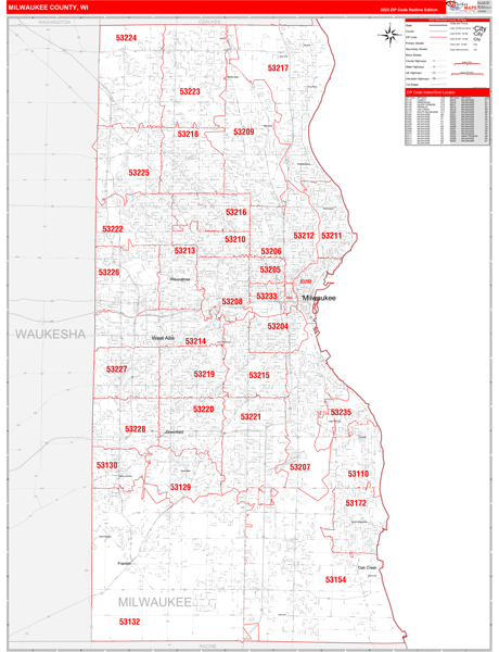 zip code map milwaukee wi