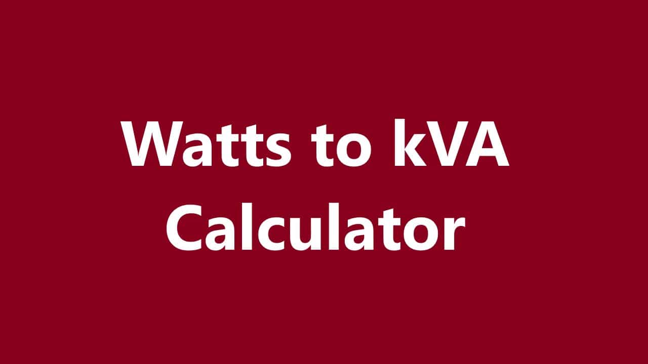 watts and kva