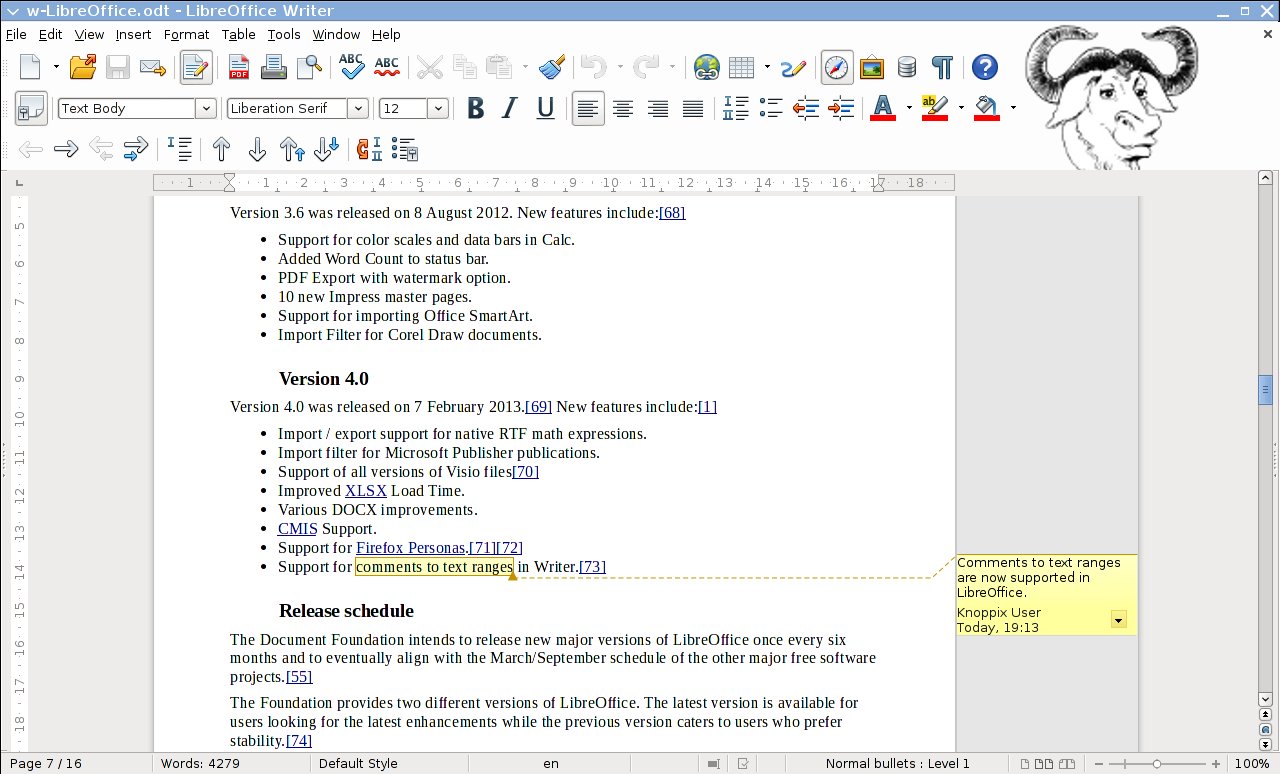 libreoffice timeline