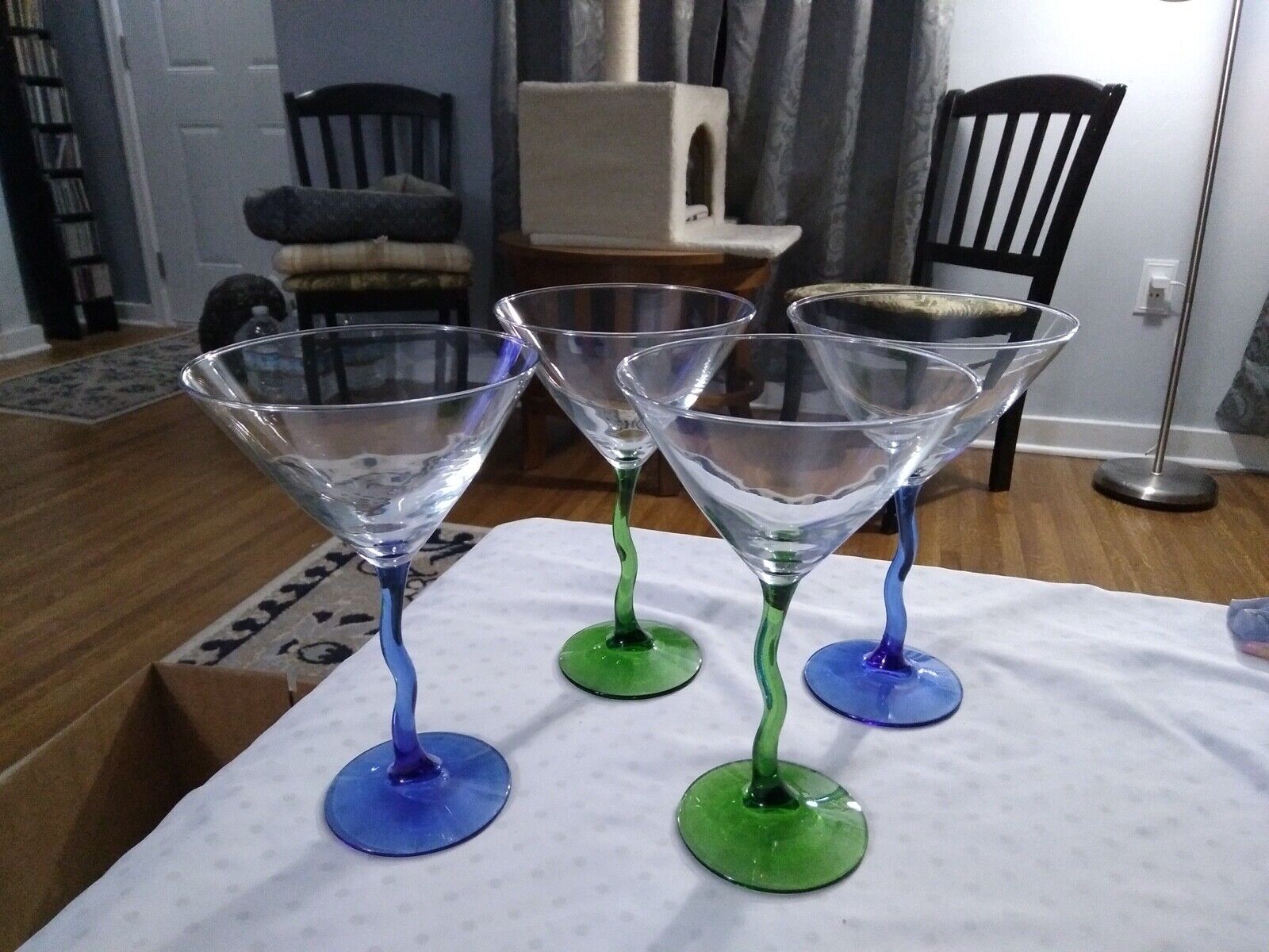 wavy martini glasses