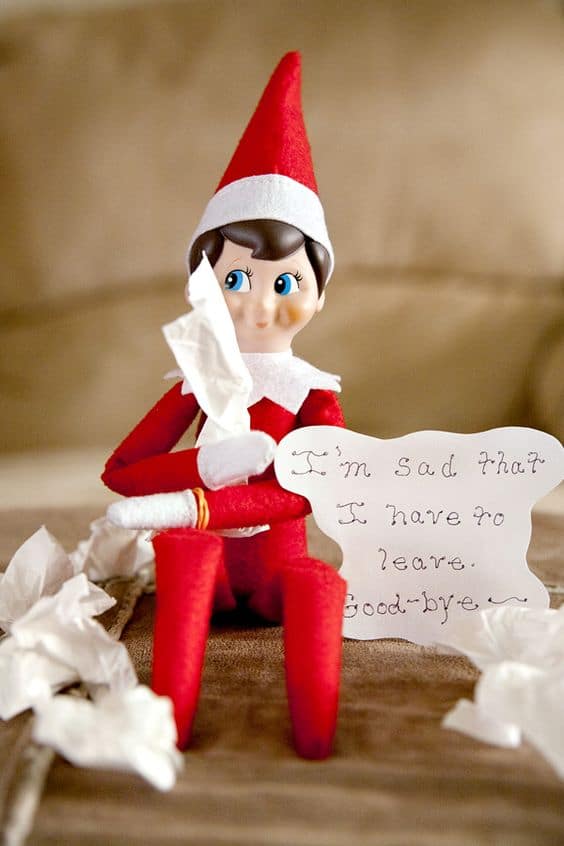 goodbye ideas for elf on the shelf