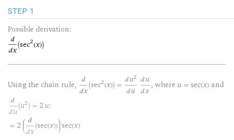 derive sec 2x