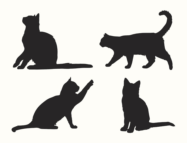 silhouettes de chats à imprimer